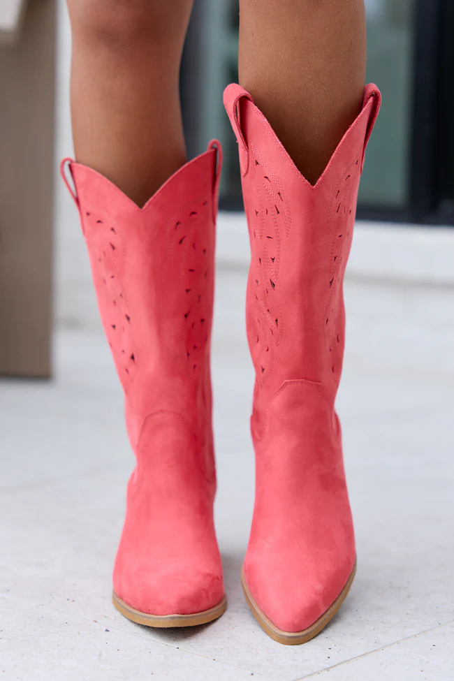 Olivia Cutout Red Cowboy Boots - Image 4