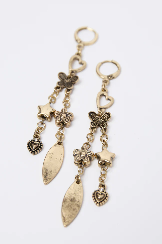 Owen Gold Linear Earrings FINAL SALE - Image 3