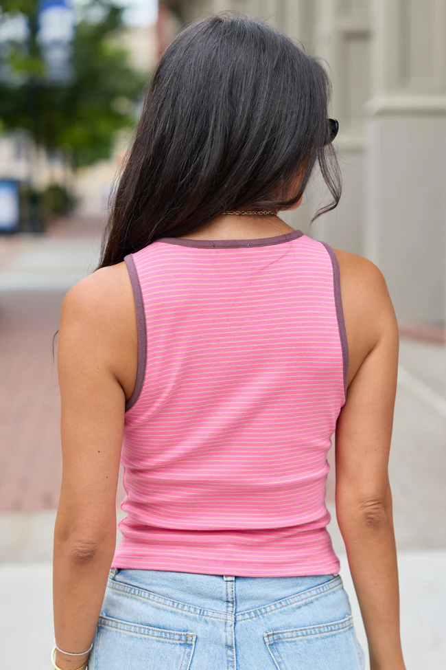 Pink And Taupe Knit Tank - Image 5