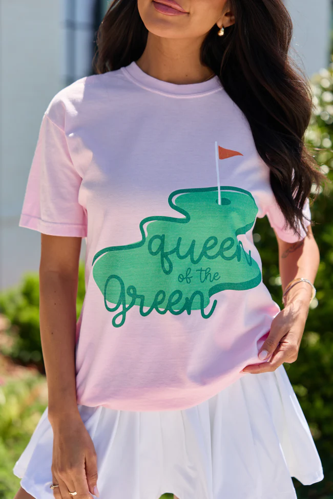 Queen of the Green Light Pink Comfort Colors Graphic Tee - Image 4