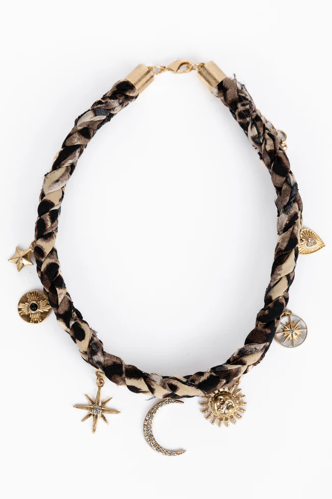 Ramona Leopard Scarf Charm Necklace SALE - Image 2