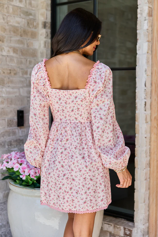 Rosemary Pink Floral Mini Dress - Image 6