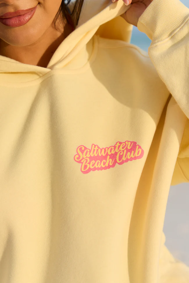Saltwater Beach Club Yellow Graphic Hoodie - Image 3