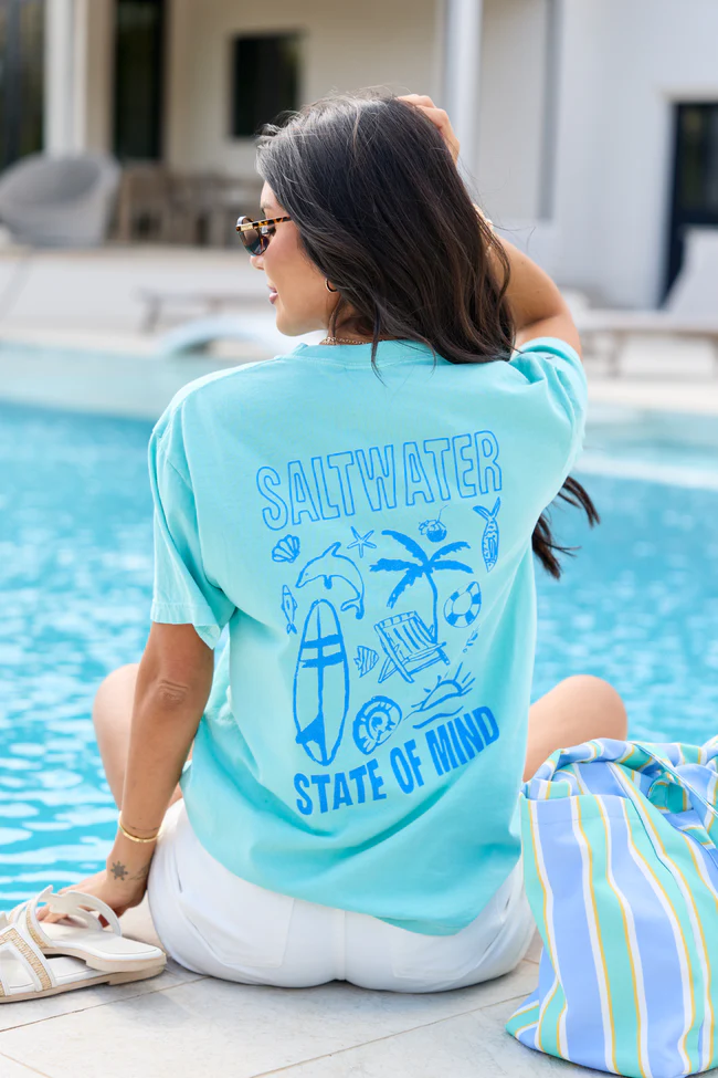 Saltwater State Of Mind Mint Comfort Colors Graphic Tee - Image 3