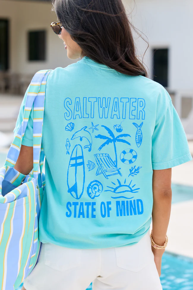 Saltwater State Of Mind Mint Comfort Colors Graphic Tee - Image 5