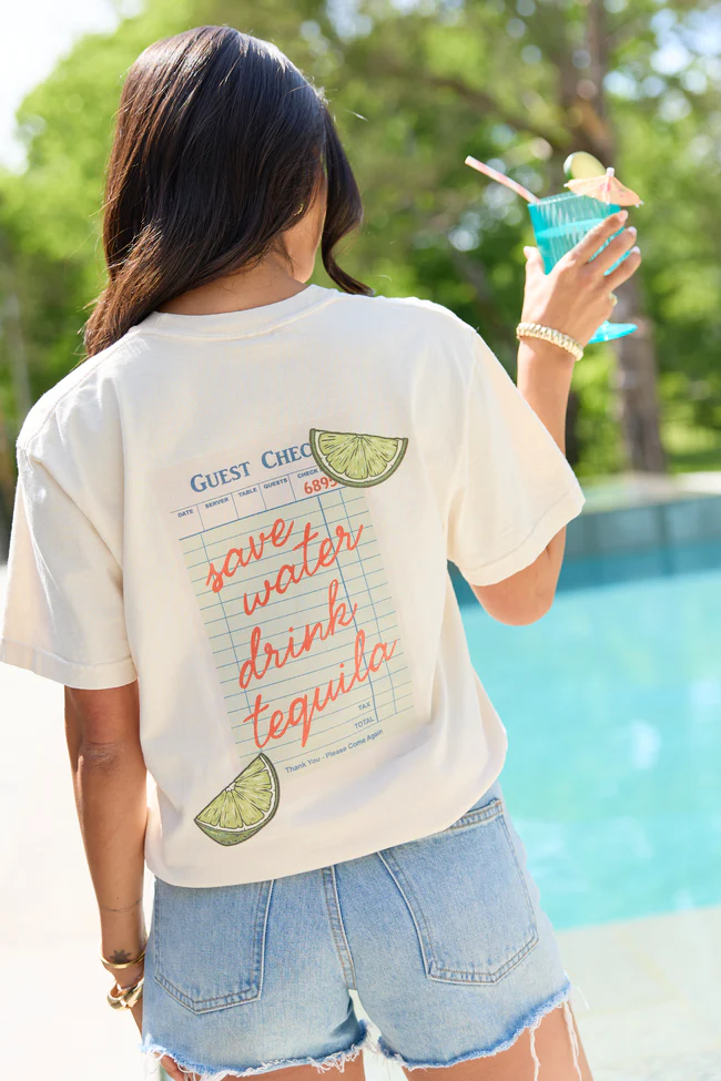 Save Water Drink Tequila Ivory Comfort Colors Graphic Tee