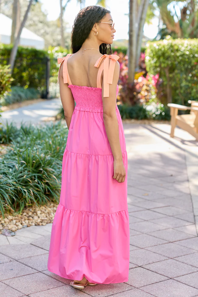 Season Of Bliss Pink Smocked Bust Maxi Dress FINAL SALE - Image 4