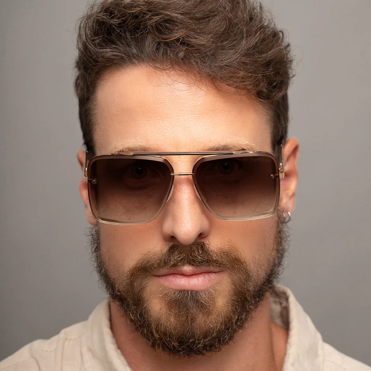 TopFoxx Smaller Bella Coffee - Tangle Free Aviator Sunglasses - Image 4