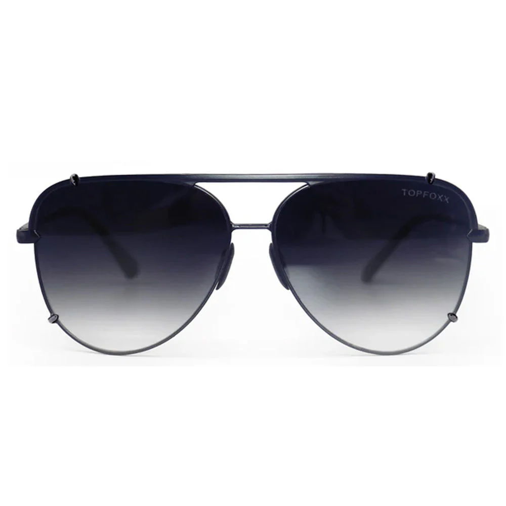 TopFoxx Smaller Cristina - Tangle Free - Faded Black Aviator Sunglasses Black
