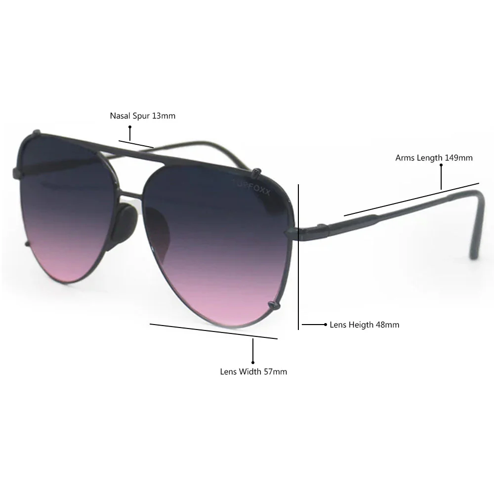 TopFoxx Smaller Cristina - Tangle Free - Faded Purple & Pink Aviator Sunglasses - Image 2