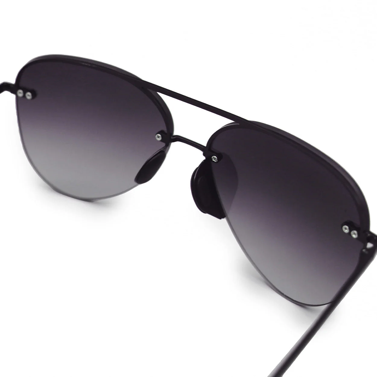 TopFoxx Smaller Megan 2 Faded Black - Tangle Free Aviator Sunglasses - Image 6