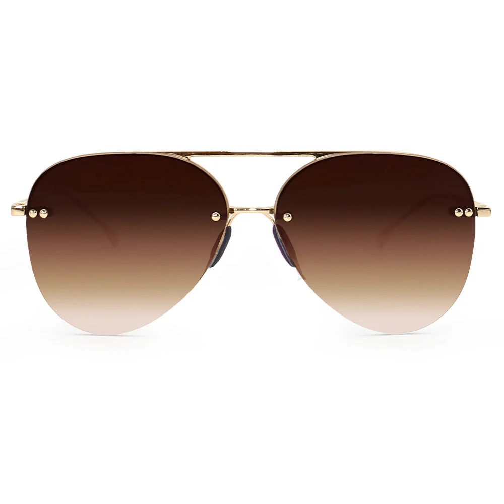 TopFoxx Smaller Megan 2 Faded Brown - Tangle Free Aviator Sunglasses - Image 3