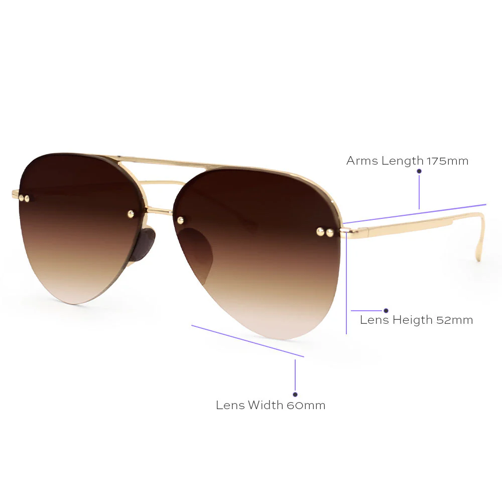 TopFoxx Smaller Megan 2 Faded Brown - Tangle Free Aviator Sunglasses - Image 4