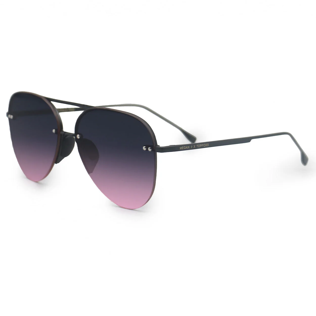 TopFoxx Smaller Megan 2 Faded Purple Pink - Tangle Free Aviator Sunglasses - Image 5