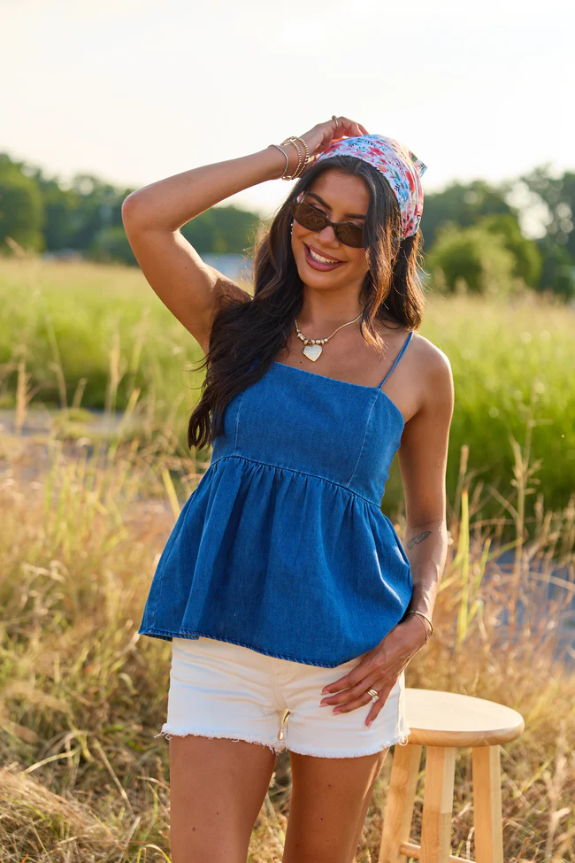 Star Denim Babydoll Top - Image 4