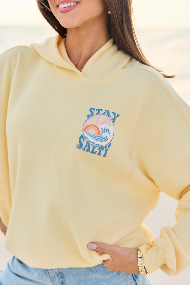 Stay Salty Yellow Graphic Hoodie - Image 3