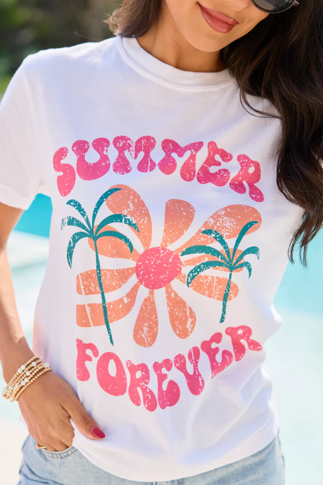 Summer Forever White Comfort Colors Graphic Tee - Image 2
