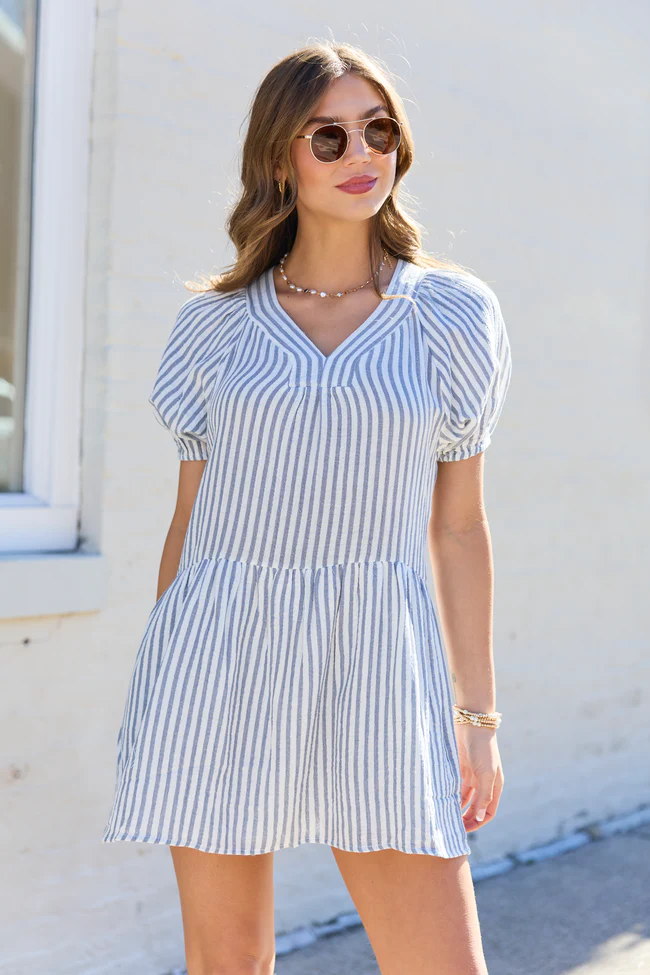 Sunlit Stripes Gauze Mini Dress SALE - Image 4