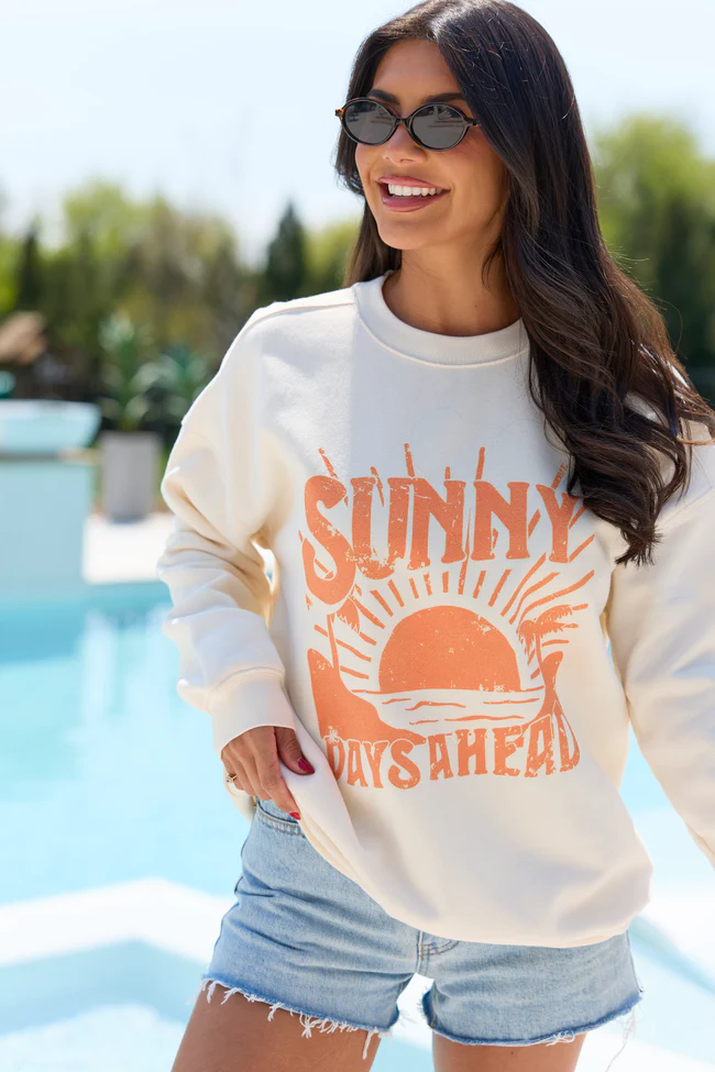 Sunny Days Ahead Cream Graphic Sweatshirt - Image 4