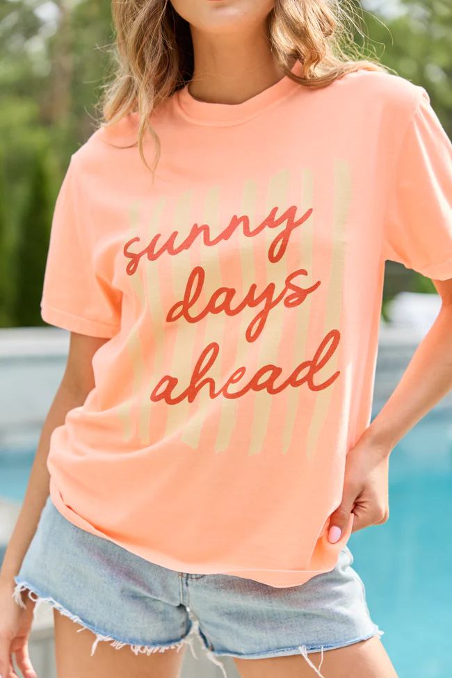 Sunny Days Ahead Neon Orange Comfort Colors Graphic Tee - Image 4