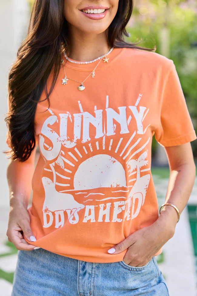 Sunny Days Ahead Orange Comfort Colors Graphic Tee - Image 2