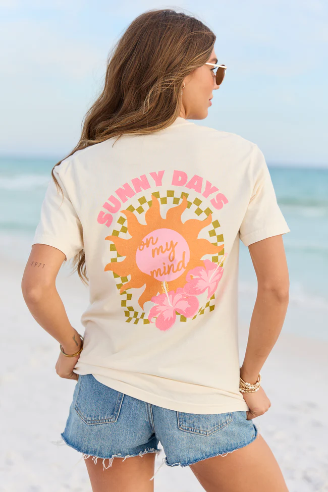 Sunny Days On My Mind Ivory Comfort Colors Graphic Tee - Image 2