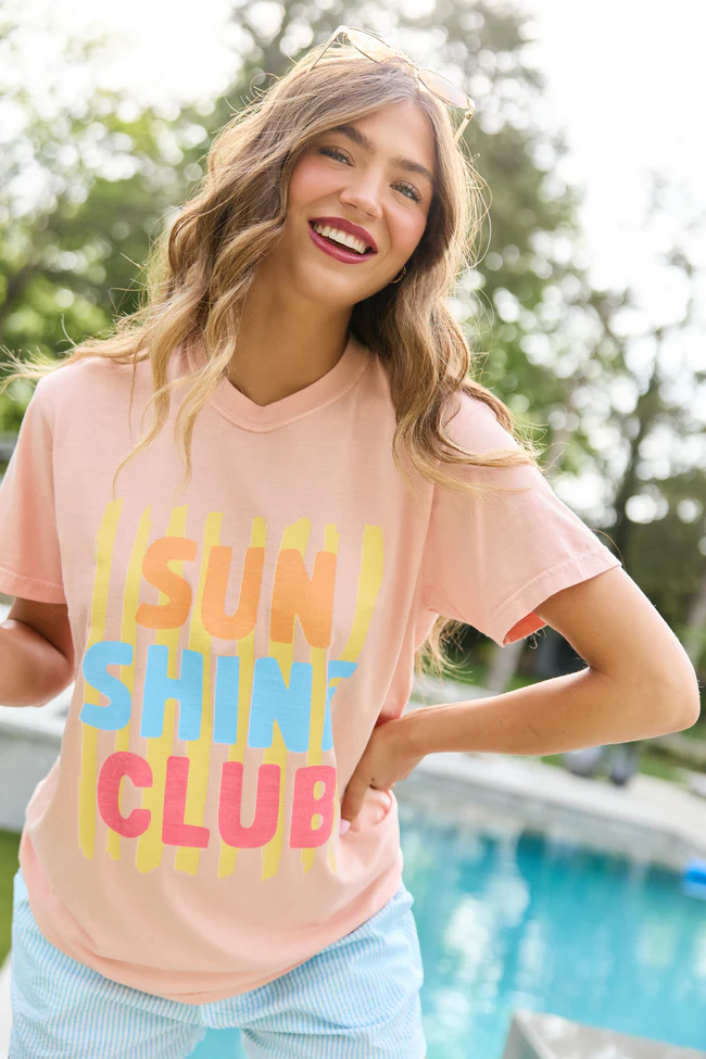 Sunshine Club Orange Comfort Colors Graphic Tee - Image 3