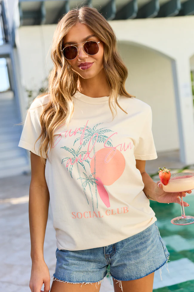 Surf & Sun Club Ivory Comfort Colors Graphic Tee
