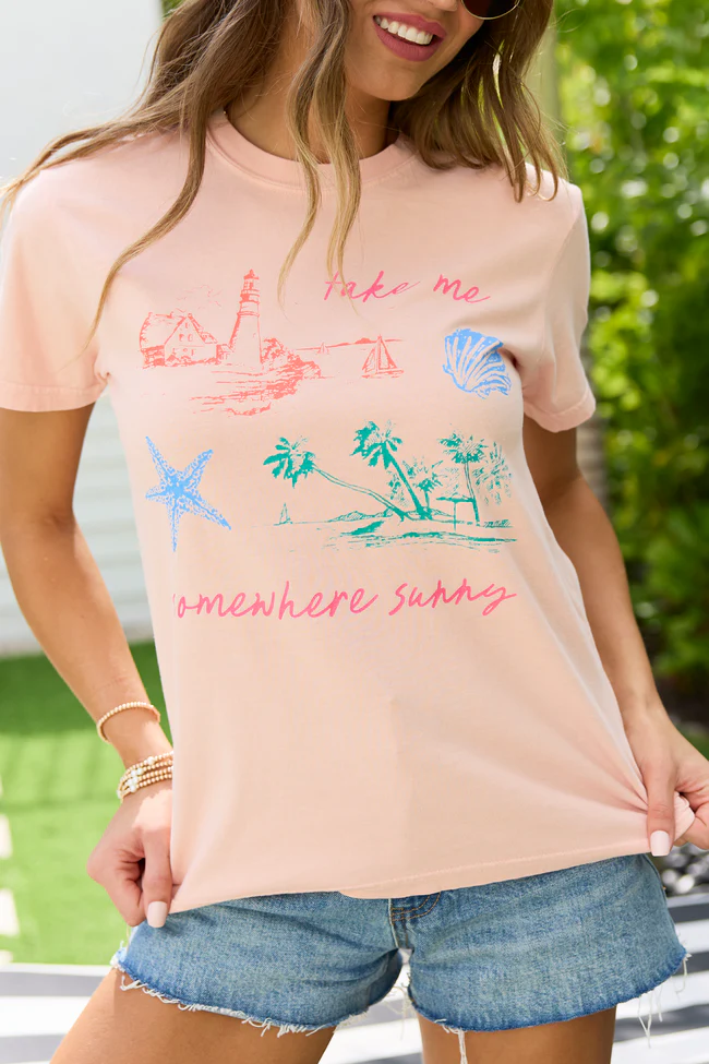 Take Me Somewhere Sunny Orange Comfort Colors Graphic Tee - Image 2
