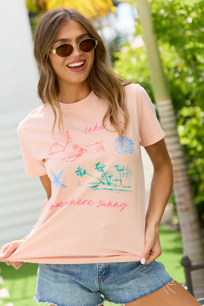 Take Me Somewhere Sunny Orange Comfort Colors Graphic Tee - Image 4