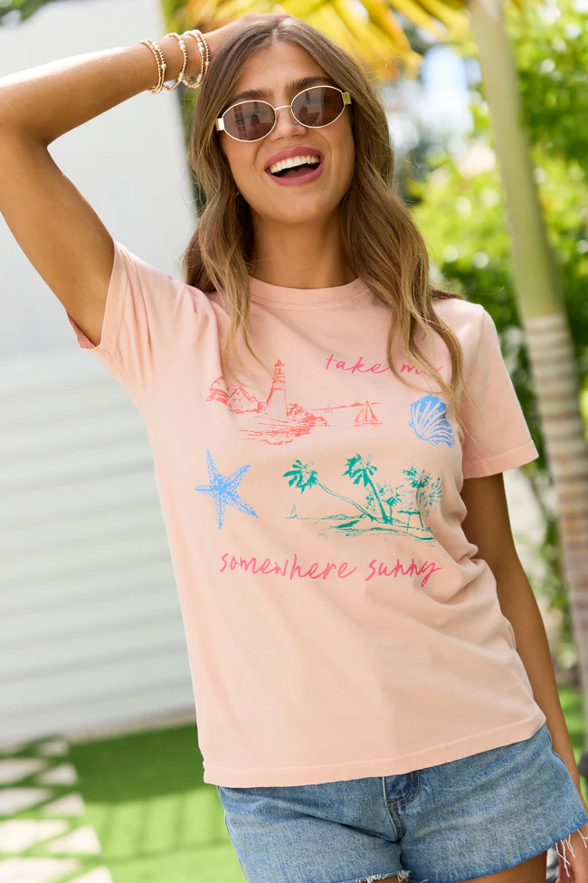 Take Me Somewhere Sunny Orange Comfort Colors Graphic Tee - Image 5