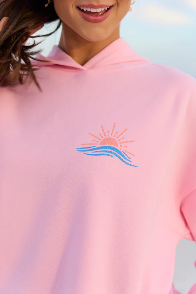 Take Me To The Beach Light Pink Graphic Hoodie - Image 3