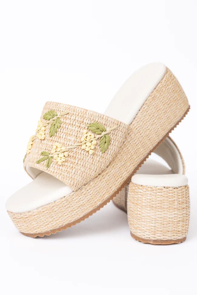 Taniya Yellow Floral Platform Sandal FINAL SALE - Image 3