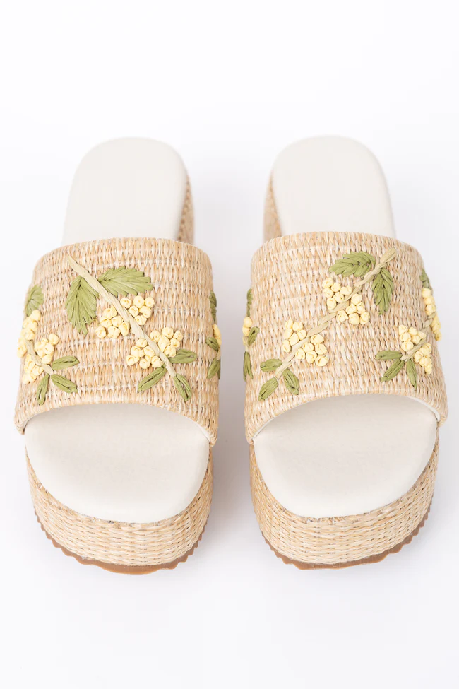 Taniya Yellow Floral Platform Sandal FINAL SALE - Image 4