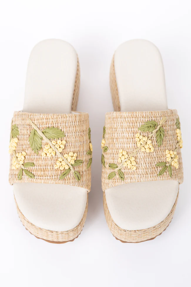 Taniya Yellow Floral Platform Sandal FINAL SALE - Image 7