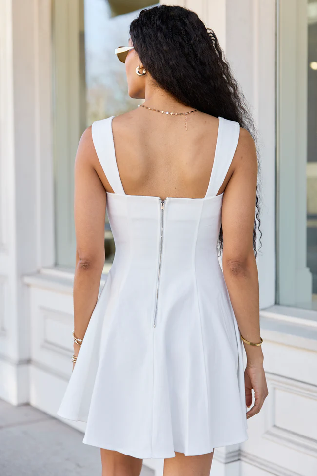The Perfect Moment White Flare Denim Mini Dress SALE - Image 5