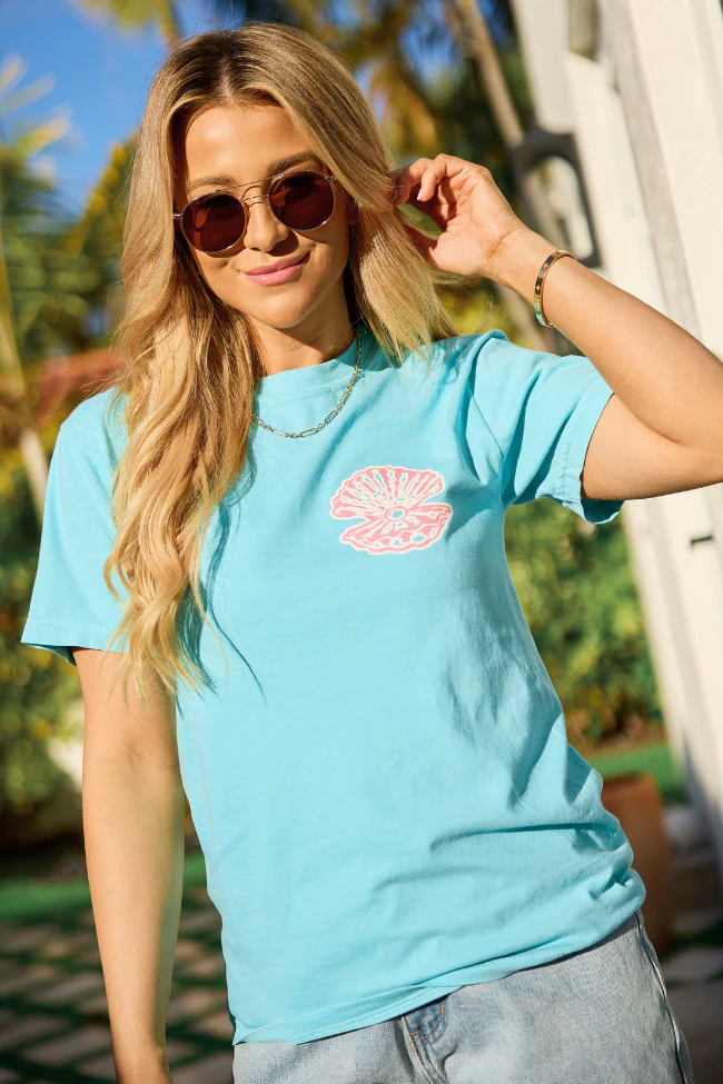 The Sea Is Calling Multi Mint Comfort Colors Graphic Tee - Image 2
