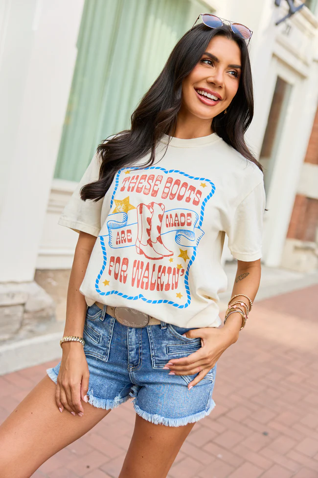 These Boots Are Made For Walkin' Ivory Comfort Colors Graphic Tee - Image 4