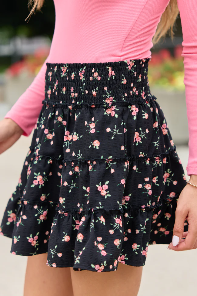 Through The Garden Black Roses Skort - Image 3