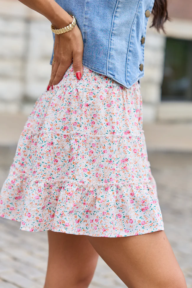 Through The Garden Ditsy Pink Floral Skort - Image 4