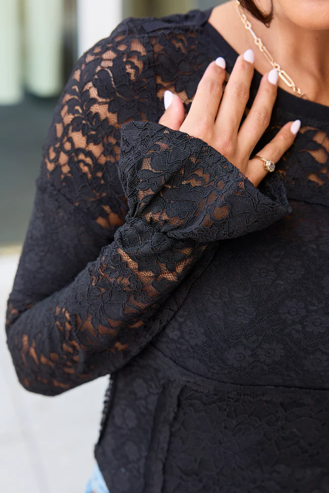 Trinity Black Lace Mesh Top - Image 5