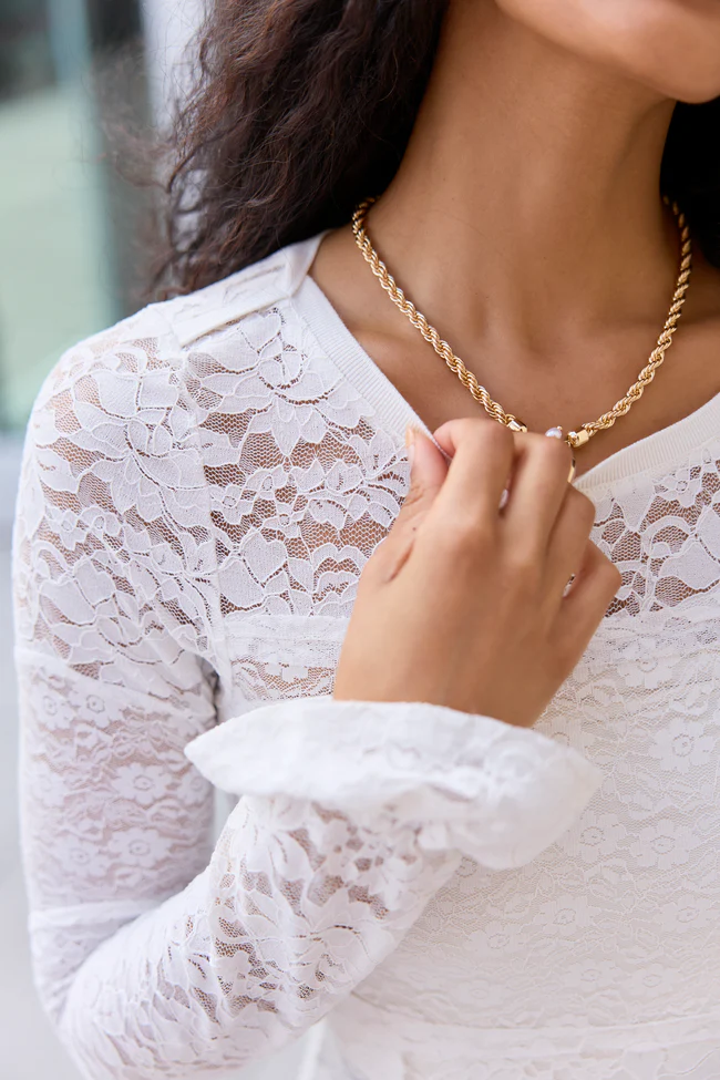 Trinity Ivory Lace Mesh Top - Image 6