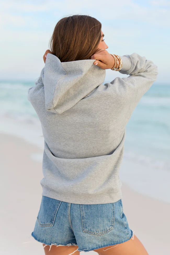 USA Lace Print Light Grey Graphic Hoodie - Image 4