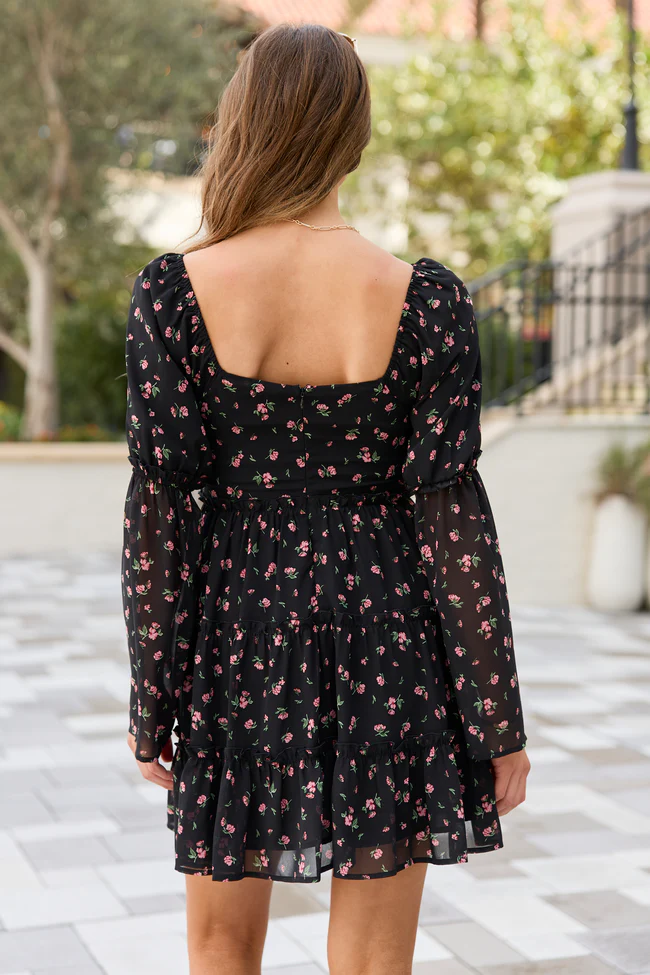 Winslow Black Floral Dress - Image 5