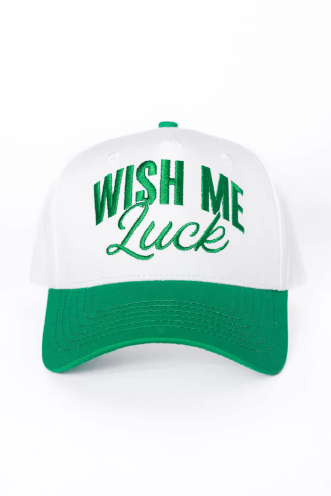 Wish Me Luck Dark Green and Khaki Trucker Hat - Image 2